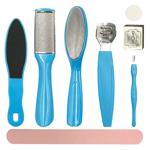 NIACONN Foot Pedicure Kit, 8pcs Professional Foot File Callus Remover Tools Set, Foot Care Kit for Dry Cracked Feet, Dead Skin Remover for Feet, Mani Pedi Kits for Women Men