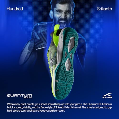 Image of Hundred Quantum Boom Unisex Non-Marking Court Shoes | Badminton, Pickleball, Table Tennis & Other Indoor Sports | Lightweight, Cushioned Grip