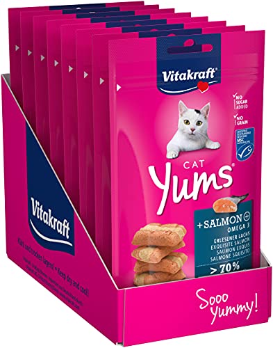 Vitakraft Snack per gatti Cat YUMS Plus, salmone, 9 x 40 g