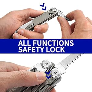 Multitool,19-in-1 Multitool Pliers with Titanium-plated Handle, Safety Locking, Lightweight EDC Tool and Nylon Sheath for Men,Outdoor Survival,Hiking,Camping Multitool19 in 1 Multitool Pliers with Titanium plated Handle Safety Locking Lightweight EDC Tool and Nylon Sheath for MenOutdoor SurvivalHikingCamping