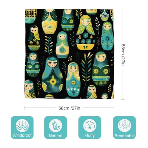 Cute Russian Matryoshka Nesting Dolls Head Scarf Square Bandana Neck Scarfs Hair Wrap Scarves for Women Men2