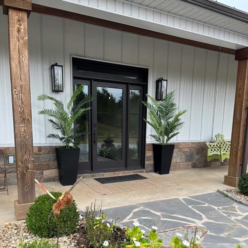 Image of Aveyas 5ft Artificial Palm Tree for Home Decor, 5 Feet Faux Plant Fake Silk Tropical Kentia Areca Trees with Pot for Indoor Outdoor House Living Room Office Porch Garden (5 ft Tall) - Set of 2 Pack