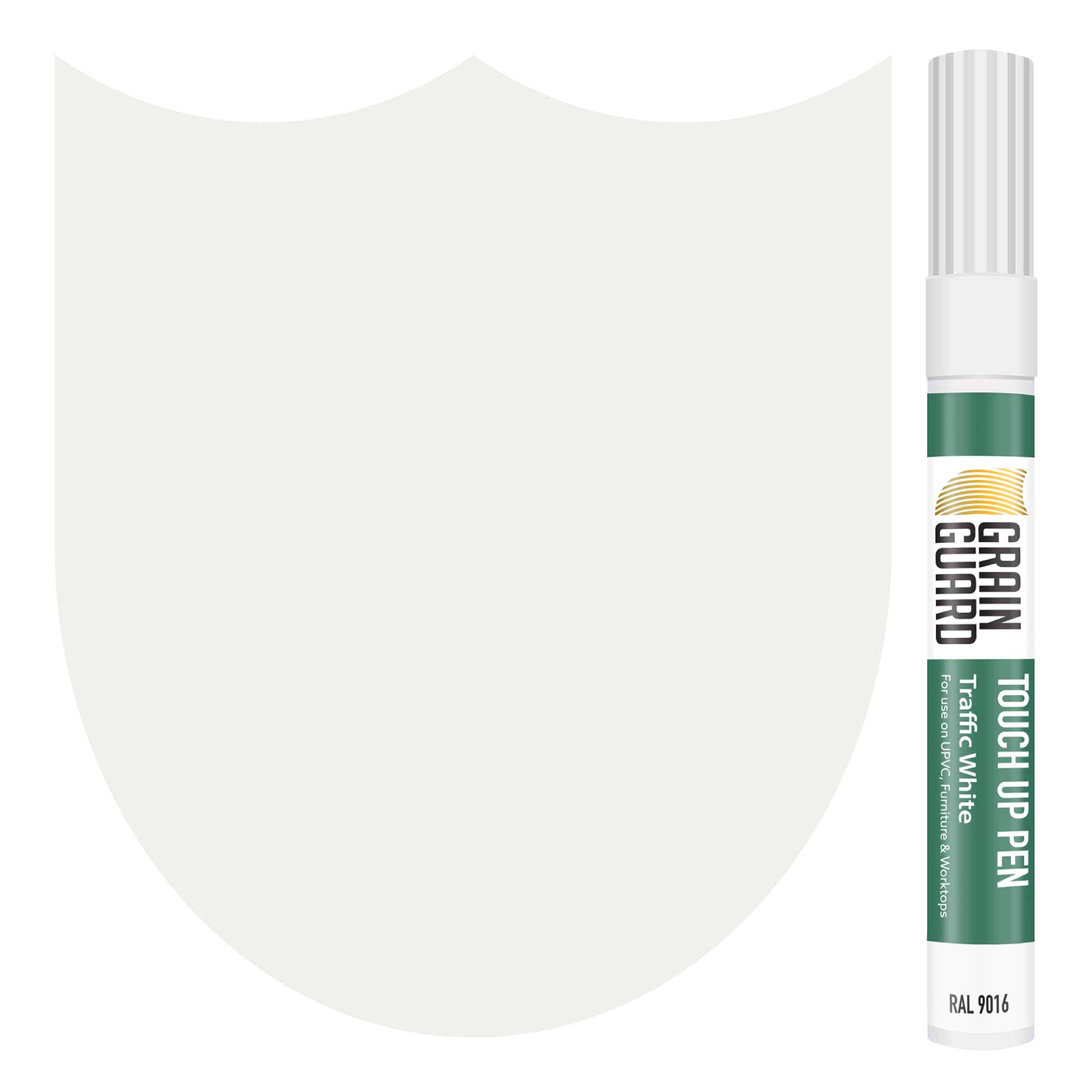 GRAIN GUARD Touch-Up & Scratch Repair Pens | Traffic White (RAL 9016) | Touch-Up Pens: Furniture, Kitchen Units, Worktops, Doors & Windows | Wood, Metal, Hard Plastics, UPVC | Fast Drying | 10ml