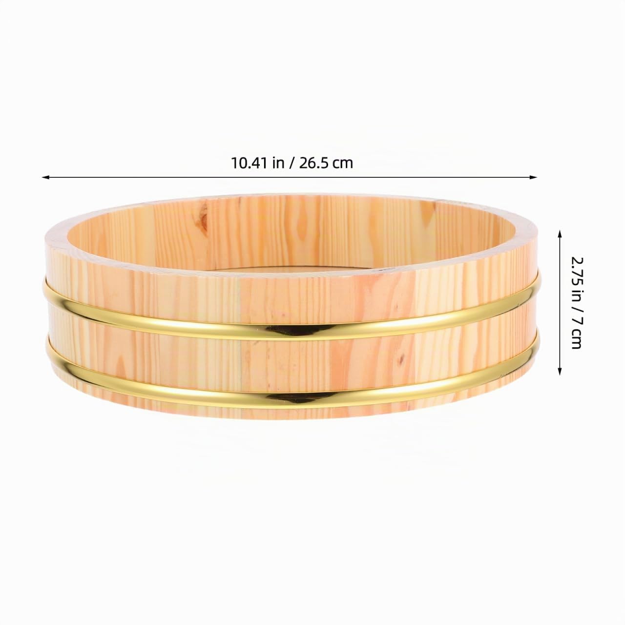 Zerodeko Sushi-Reis-Mischwanne Aus Holz Hangiri Reisschale FüR Sushireis Traditionelle Sushi HolzschüSsel FüR KüChe Und Restaurant 26.5cm
