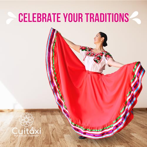 Authentic Mexican Skirt for Women Traditional Made by Original Mexican Artisans in Guerrero Folklorico Dress folklorico Skirt4