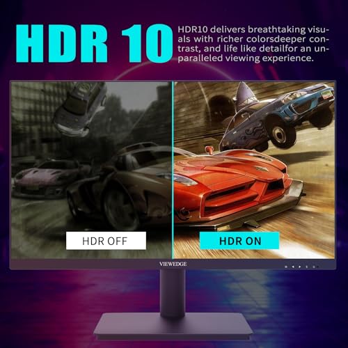 Image of Viewedge 24 Inch Gaming Monitor with 180Hz, VA 1ms, FHD 1080p and HDR 10 PC Computer Monitor with 100% sRGB, Bluelight Filter, 2 HDMI & 1 DP Port, Support Freesync and Wall Mounted