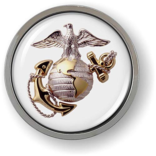 Image of The Eagle Globe Anchor US Marine Corps USMC CAR Emblem Chrome Metal Bezel | Officially Licensed US Marine Corps Product, 3D Domed, Badge, Sticker, made by BestLicensePlateFrames