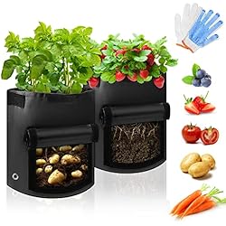 <b><center>Cómo decorar el jardín: Una selección de las mejores ideas que te encantarán</b></center> 6 GIOVARA Bolsas para Plantar Papas, Bolsas de Cultivo de Papa, 7 Galones Maceta de Cultivo de Patata, Bolsas para Macetas de Verduras con Solapa y Asas de Correa para Patatas, Tomates y Zanahorias etc