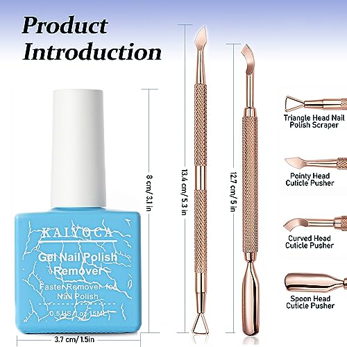 Foto von KAIYOCA Gel Nagellack Entferner mit Nagelhautschieber und Nagellackschaber, Professionelles Entfernen von Acrylic Gel-Nagellack in 3–5 Minuten, Keine Notwendigkeit für Folie