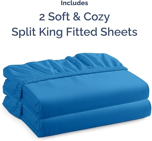 Miniatura 530 de King Fitted Bed Sheet - Bottom Single Fitted Sheet Only - Ultra-Soft Hotel Luxury Bedding w/ 8-16 Inch Deep Pockets - Breathable, Cooling & Wrinkle