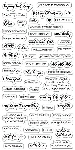 Fisakrs 4x8 Inch Clear Stamps- Essential Sayings