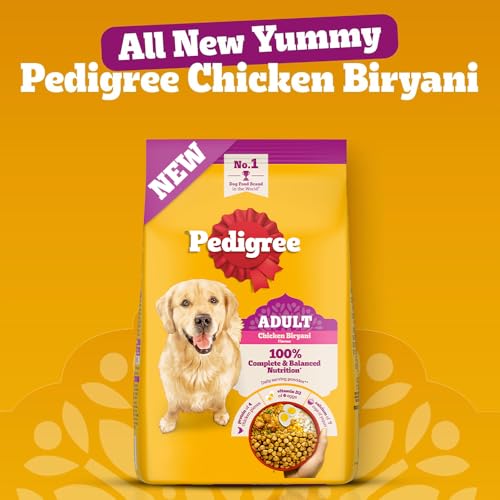 Image of Pedigree Adult Dry Dog Food, New Chicken Biryani Flavour, 2.8kg, Protein of 4 Chicken Pieces, Vitamin D3 of 6 Eggs, Calcium of 7 Cups of Yogurt, 100% Complete and Balanced Nutrition