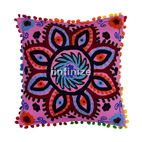 iinfinize Set 5 Stück Hippie Quaste Kissenbezüge marokkanische Baumwolle Kissenbezüge Dekorative Sofa Sham 40,6 x 40,6… – Bild 5