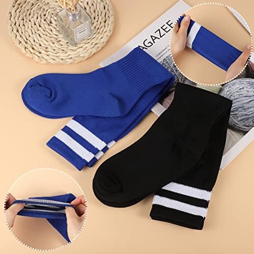 2 Pairs Kids Football Socks, Long Children's Football Socks, Comfortable Breathable Thin Sports Accessories Socks for Running, Training, Rugby, Hockey for Boys, Girls