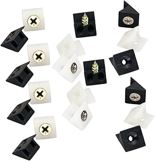 CRAFTHROU Corner Braces Fasteners 100 Sets Wardrobe Back Buckle Shelf Brackets Corner Braces Bracket Plastic Angle Bracket Shelves Cabinet Angle Brackets
