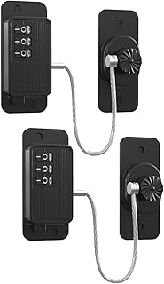 2 Pack Refrigerator Lock Combination, refrigerator lock for kids, Child Safety Locks for Cabinets, for Cabinets, Drawers, Refrigerators, Windows and Child Safety Locks for Cabinets (Black)