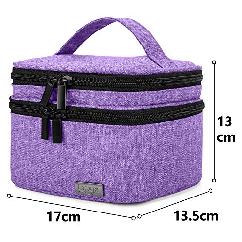 Luxja Etui voor etherische oliën, voor 20 flesjes (5 ml - 30 ml) of rolflesjes, organizer, met ruimte voor accessoires, lila - Image 6