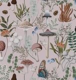 Design Concept:Mushroom wallpaper contexts pink, with painted green branches, green leaves and various mushrooms on it. These combinations are full of forest in general atmosphere,The whole perfect for nurseries and baby bedrooms. MATERIAL&SIZE:Pink ...
