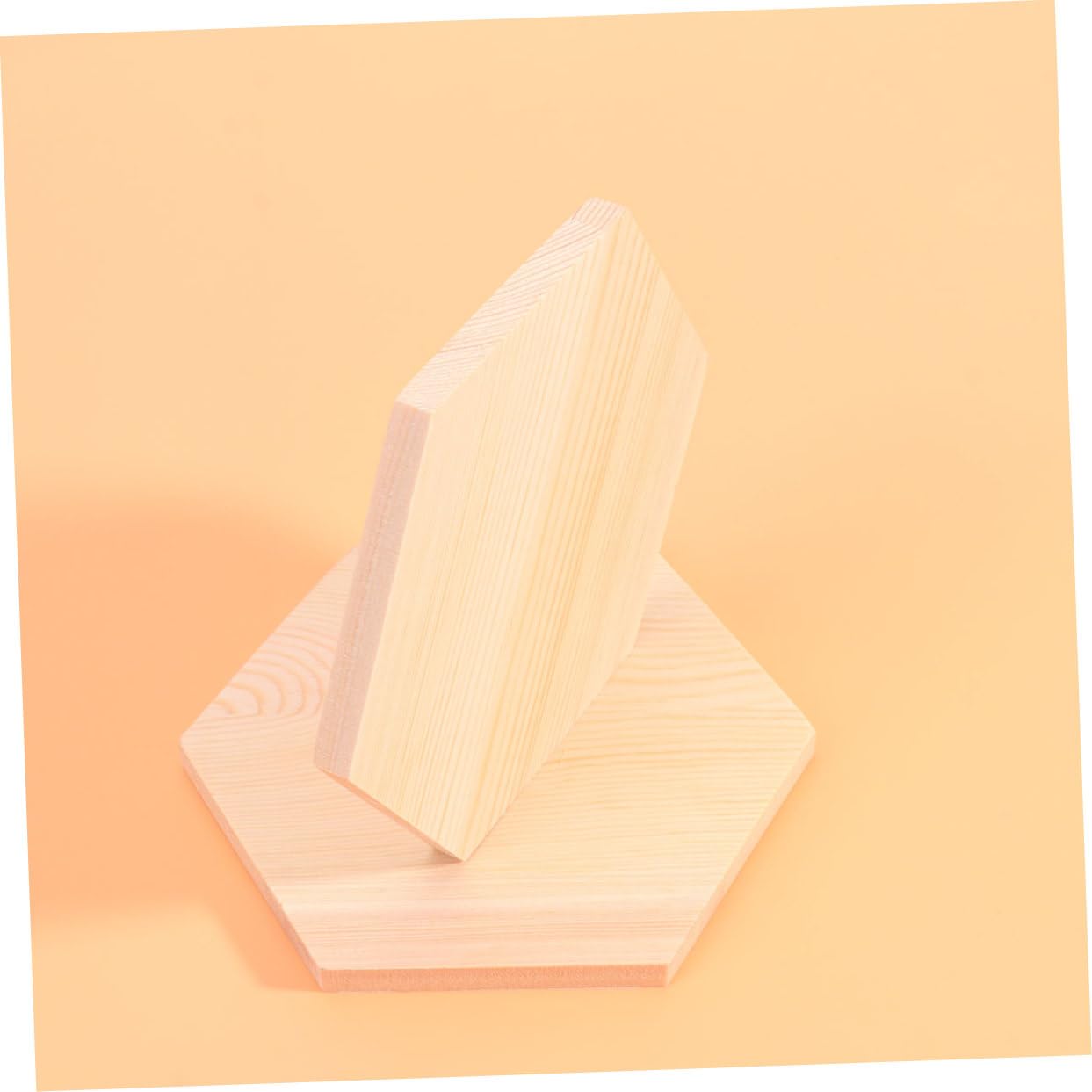 Sewroro Bloques de Madera de Pino Macizo para Manualidades, Tablones Artesanales Hexagonales 15 Cm, 10 Piezas, Forma Poligonal, para Bricolaje y Decoración en Casa