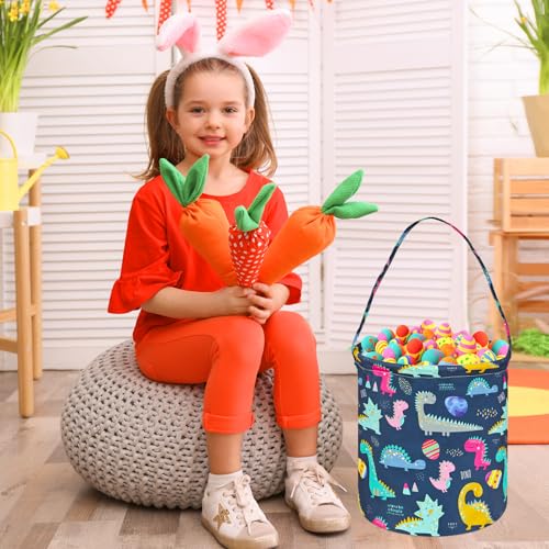 Image of Easter Egg Basket Easter Bunny Gift Basket Storage Bucket Portability Lightweight with handle