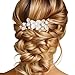 EVILD Bridal Wedding Hair Clip White Flower Hair Accessories Pearl Hair Barrettes for Women