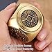 YUERVIEW Chinese Traditional Brass Feng Shui Energy Ornament with Pixiu Base,Six-Sided Auspicious Pattern for Wealth & Good Luck,Rotatable Stress Relief Spinner,Home Office Feng Shui Tabletop Decor