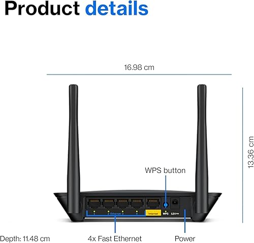 Miniatura 4 de Linksys Router AC1000 WiFi 5 de doble banda E5350, configuración este, conexiones WiFi fiables y velocidades WiFi (renovado)