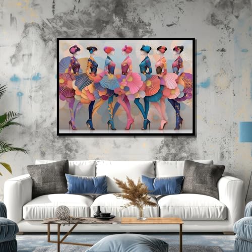 Peinture sur toile Femmes élégantes, impression haut de gamme 70x110cm