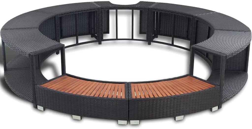 vidaXL Hot Tub Surround Black
