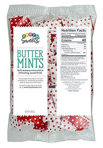 Party Sweets Big Dots Red Buttermints By Hospitality Mints, Appx 300, White, 7 Oz, Pack Of 6 #TOP2