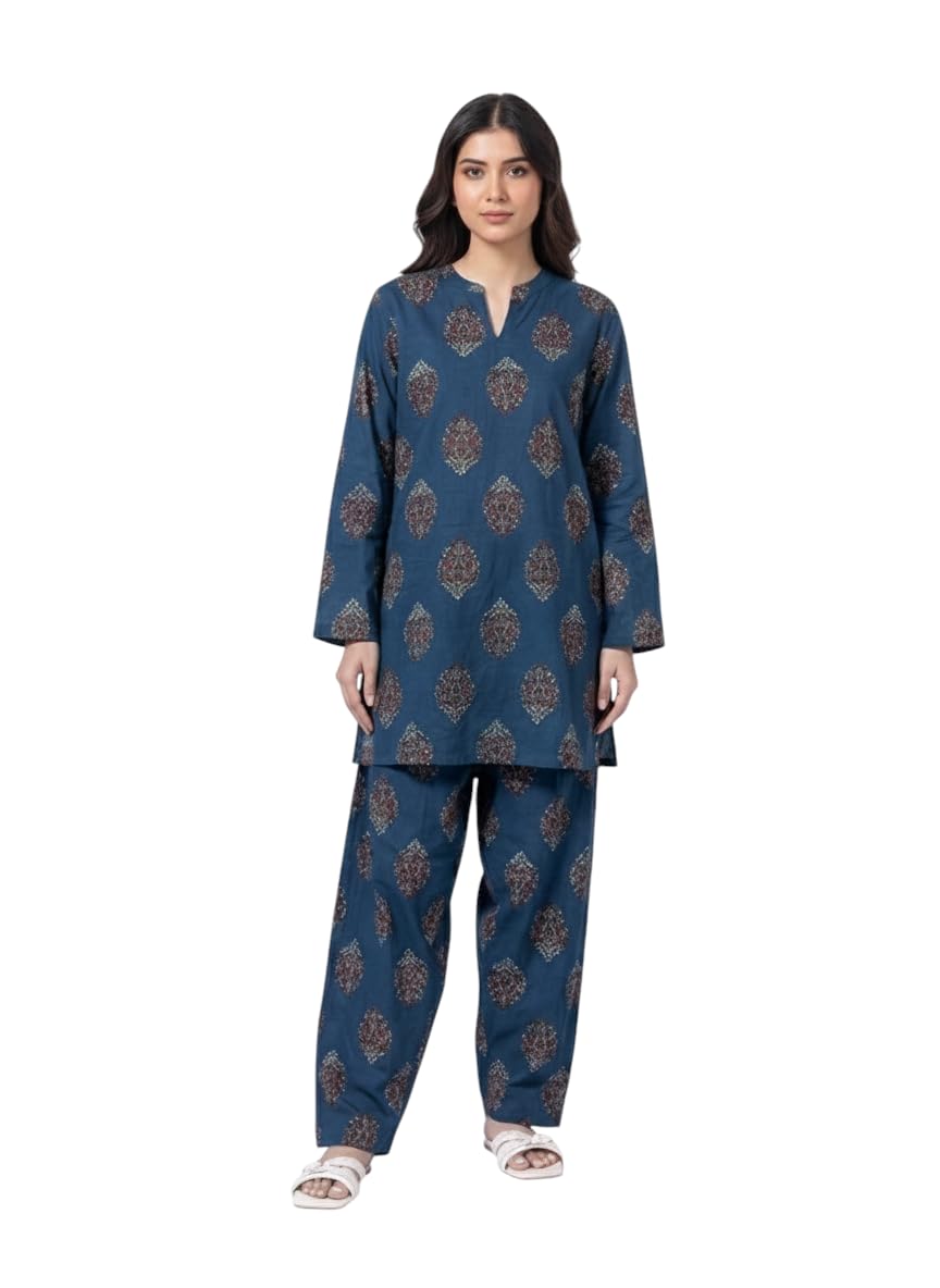Women’s Cotton Printed Kurta & Pant | Co-Ord Set for women| Long Sleeve Straight Fit Kurta with Matching Trousers | Ethnic & Casual Wear for Women-image-45
