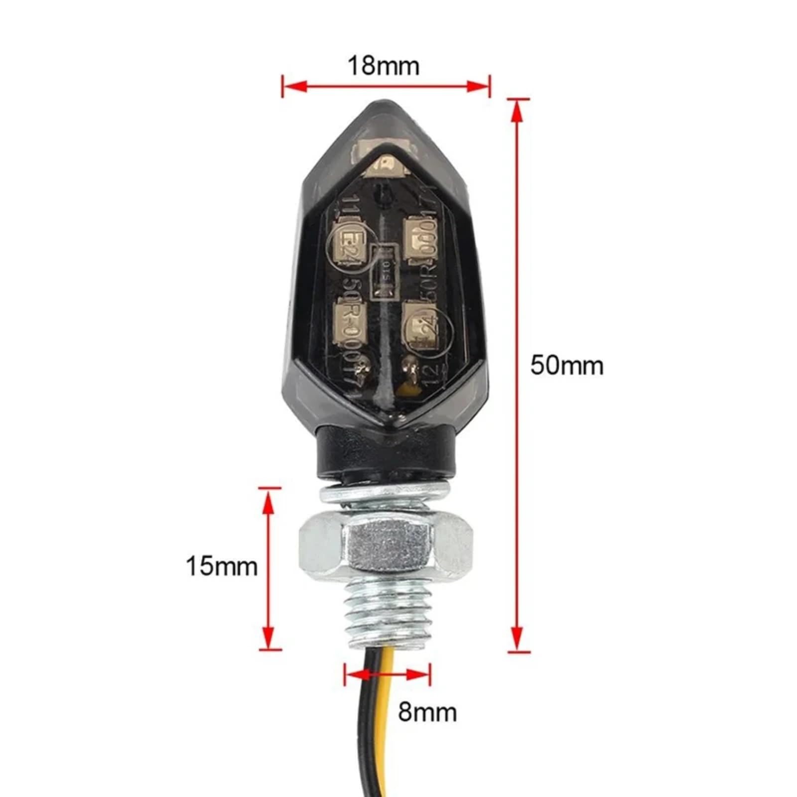 Compatibile Con Suzuki Per GSXR 600 750 1000 Per GSF1250 Per DL1000 Per GSF650 Indicatore Di Direzione Lampeggiante Per Moto Indicatore Luminoso Ambra 8mm 12V(2pcs)