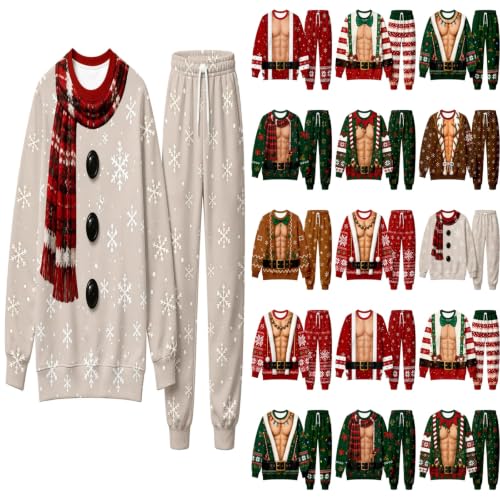 Christmas Outfits For Women Two Piece Sweatsuits Long Sleeve Tops And Pants
