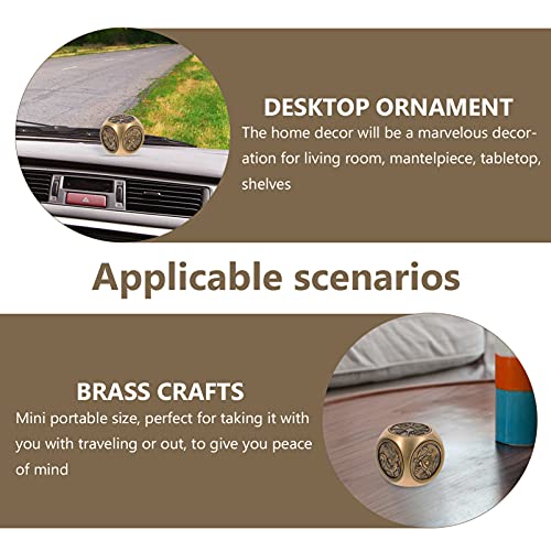 EXCEART Vintage-Ornamente Spielzeug Antike Messing Feng Shui Würfel Metall Finger Top Spinner Cube Angst Rotierenden Spielzeug Glück Reichtum Ornament für Kinder Erwachsene Wohnkultur