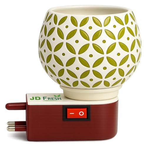 Image of JD FRESH Ceramic Kapoor Dani Night Lamp /Electric Camphor Diffuser Burner for Pooja /Incense Aroma Dhoop Dani /Multipurpose Night lamp Incense Burner for Office /Home /Temple /Mosquito Repellent (JD-1032)
