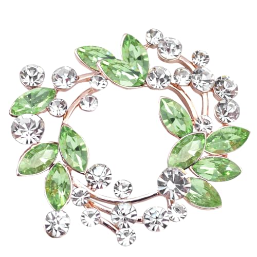 Image of Gyn&Joy Clear Crystal Rhinestone Floral Wreath Pin Brooch BZ005