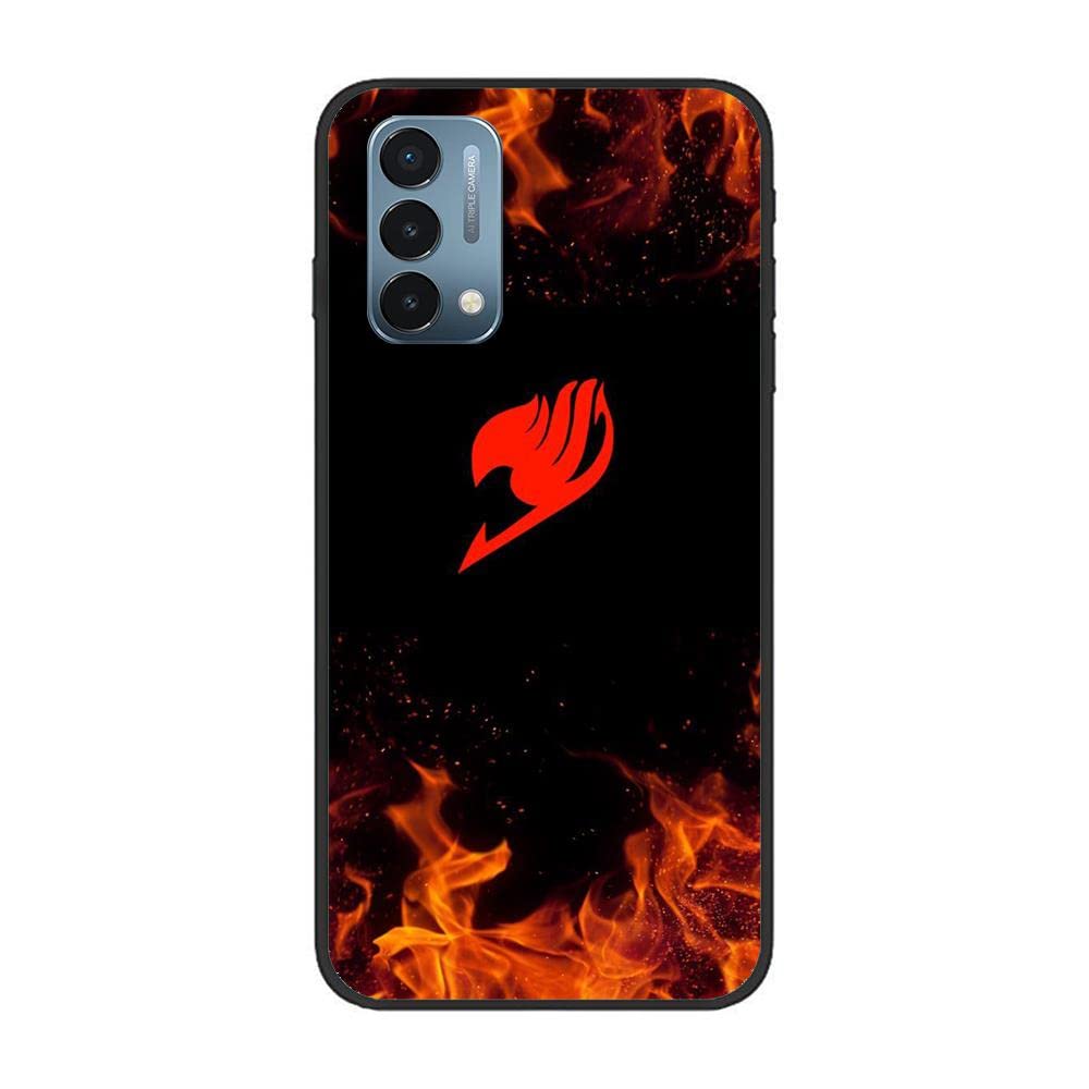 SEINC Black TPU Phone Case for OnePlus Nord N200, Fairy for Nattsu's Tail Logo Fire Anime 2 Thin Soft Matte Rubber