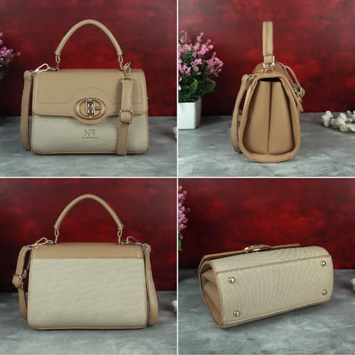 Image of NFI essentials Satchel Bags Ladies Purse Handbag Premium Women Shoulder Travel Bag for Work Gifts for Wife /Mother /Sister Stylish Office College Party Bag