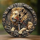 Matériau de qualité : fabriquée à partir de planches de bois de qualité supérieure de 5 mm d'épaisseur, cette horloge murale vintage en forme d'épée de lion offre une finition robuste mais élégante. La texture naturelle complète l'horloge murale moderne, l'horloge murale rustique et les horloges murales minimalistes, ce qui en fait une horloge décorative idéale pour tout choix de mur pour toute décoration de maison ou de bureau