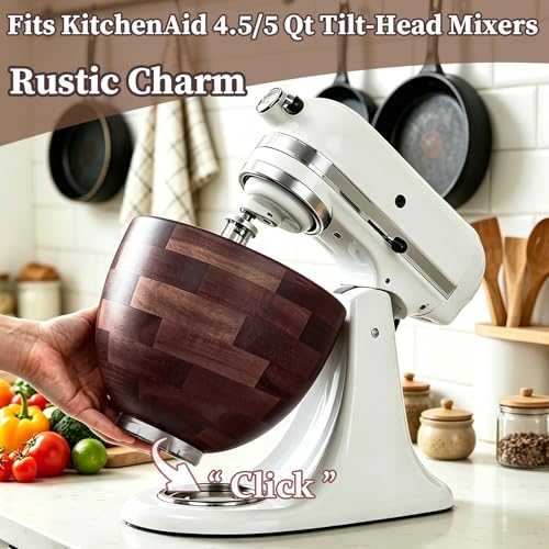 Tazón de madera de nogal para KitchenAid 4.5 y 5 QT miniatura 3
