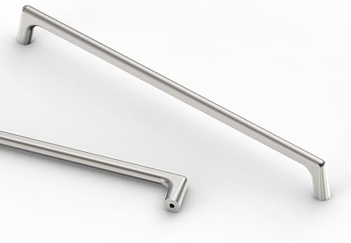 Asidrama Paquete de 6 tiradores de gabinete de níquel satinado cepillado de 10 pulgadas (10.079 in), manijas de gabinete, manijas de armario,