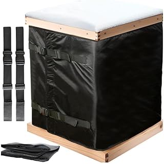 Envoltura de colmena de apicultura, tela Oxford 600D, cubierta impermeable aislada, protección contra el frío de invierno para colmenas, 195 x 60 cm, color negro