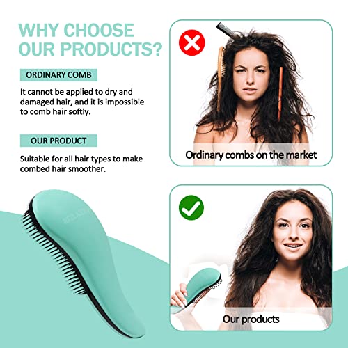 Beilaeea Hairbrush Detangler-Soft And Comfortable Detangling Brush, Curly Hair Brush For Scalp Massage, Detangler Brush For Natural, Curly, Straight, Wet Or Dry Hair - Hairbrush For Men & Women(Green) #TOP6