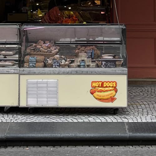 Paredes aburridas solucionadas con el letrero de metal de Hot Dogs retro para hogar y negocios 7