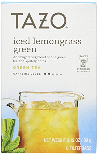 Tazo Iced Lemongrass Green Tea 6 Bags (Case of 4) 3.15oz each