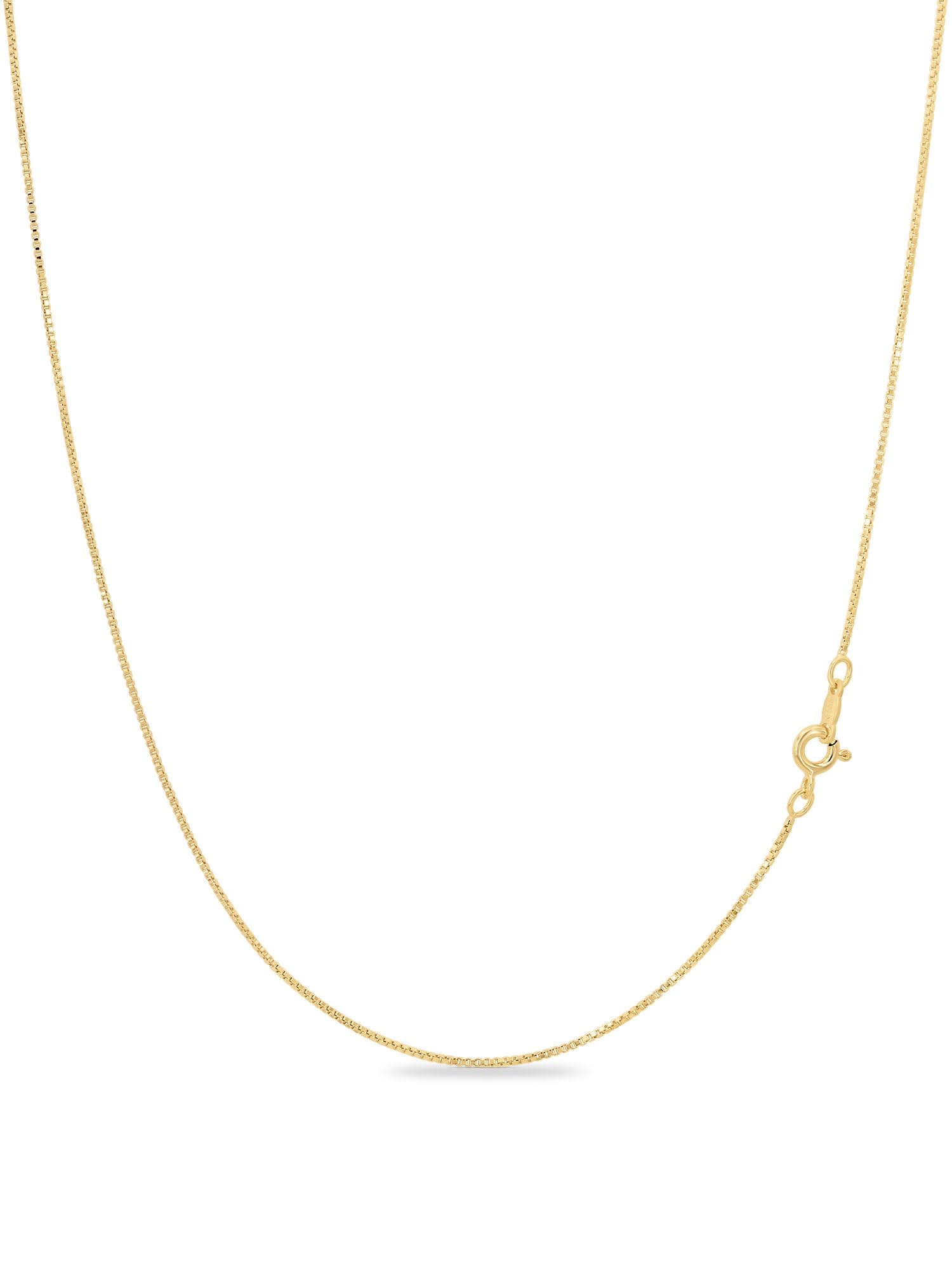 KEZEF18k Gold Over Sterling Silver 1mm Box Chain Necklace Made in Italy | 925 Sterling Silver Necklace for Women | Rose Gold Chain for Women Men