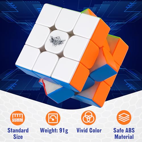 Image of D-FantiX Magnetic Speed Cube 3x3x3, Professional Stickerless Smooth Magic Cube with Magnets, Adult Brain Teaser Fidget Toys, Birthday Gifts for Kids 5-8-12, Teen Travel Activity Toy for Boys Girls