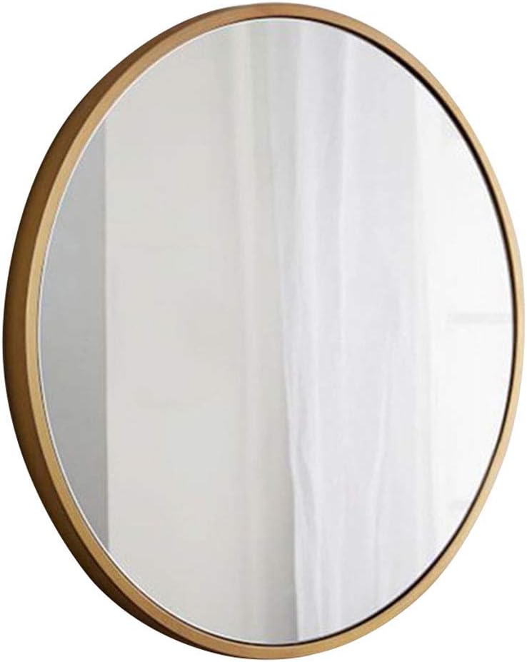 買い物 Ymlsd 鏡 丸鏡のゴールドフレームの金属枠のバスルームミラー 70cm 高精細壁のメイクアップミラーリビングルームの虚栄心の入り口寝室の装飾