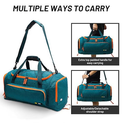 MIER Large Duffel Bag Men's Gym Bag with Shoe Compartment, 60L3