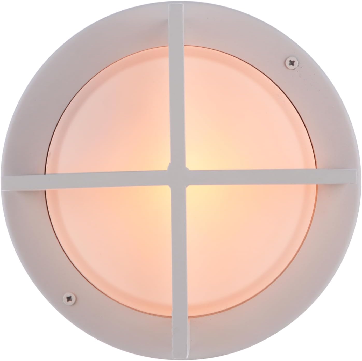 Craftmade Bulkhead Round 8 in. 1-Light Textured White Finish Outdoor Wall/Ceiling Mount with Frost White Glass